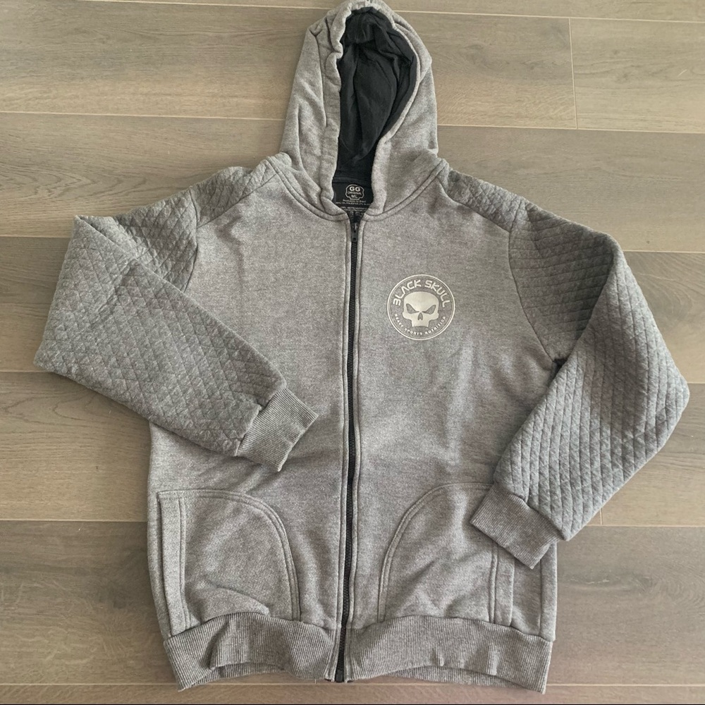 Black💀Skull  L/S Hoodie Gray